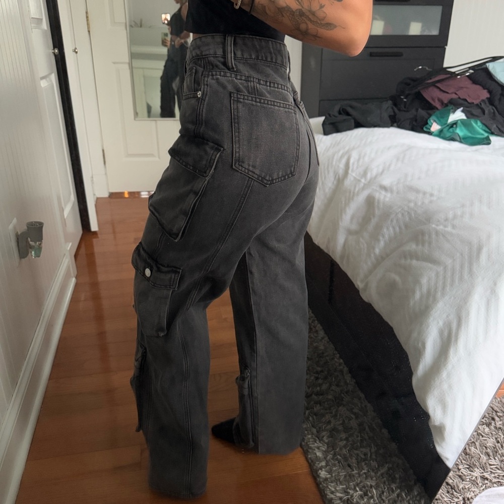 Black Cargo Jeans - image 3